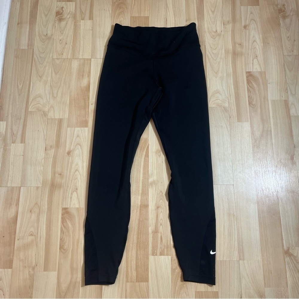 Nike Womens Black Mesh High Waisted Leggings Activewear Size Small